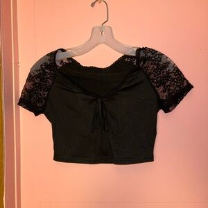 Black Lace Crop Top